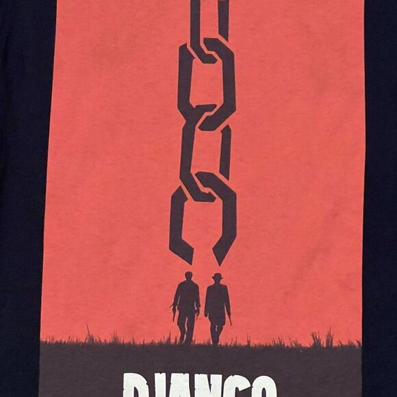 Django Unchained 2012 Movie Promo Poster Print Black T-Shirt Size Small - Picture 3 of 4